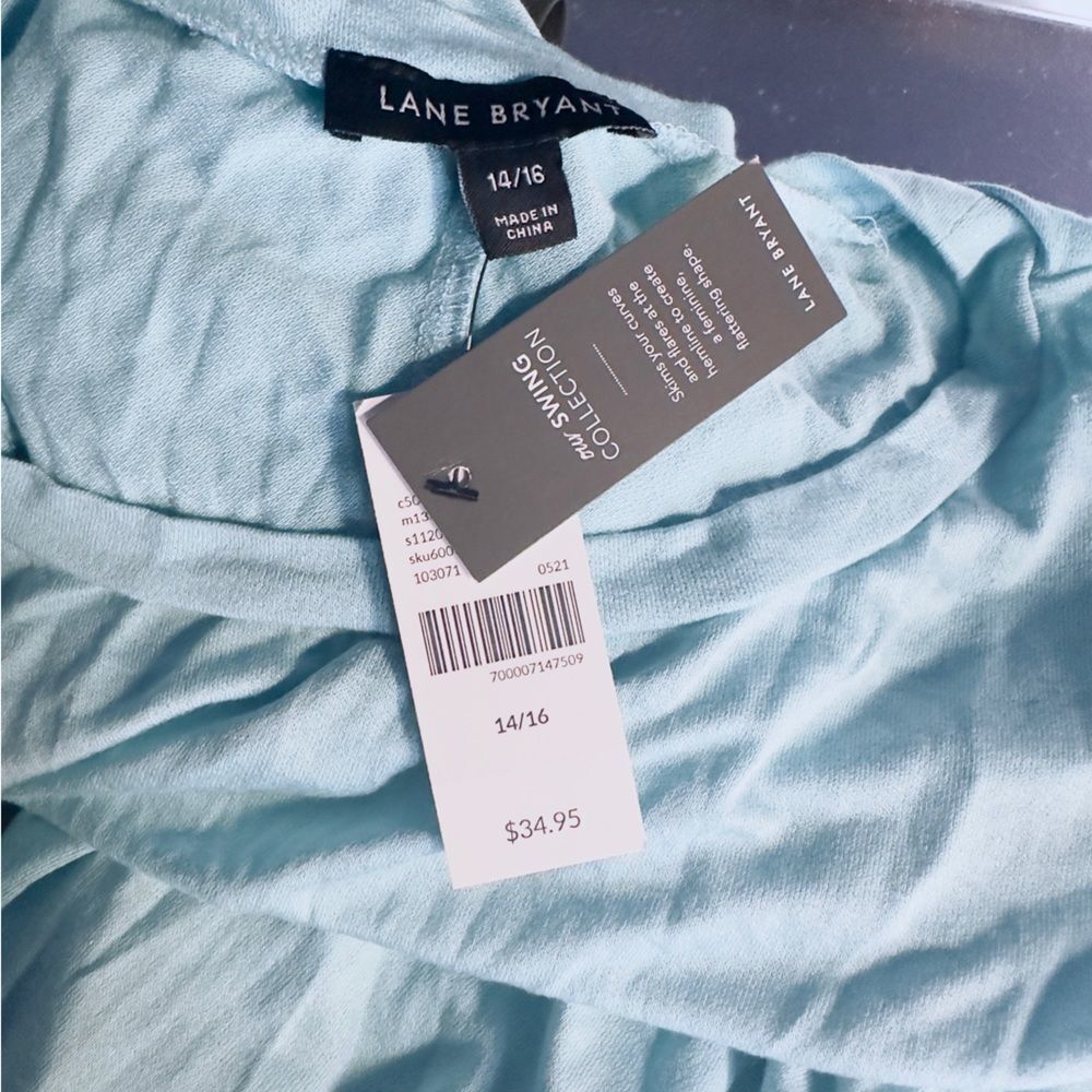 Lane Bryant The Swing Collection Baby Blue Tank Top 14 16 nwt - Picture 3 of 4
